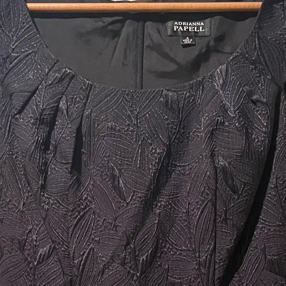 Adrianna Papell Jacquard Cap Sleeve Sheath Dress, Black, Size 4, EUC - Picture 10 of 11